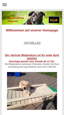 Vorschau der mobilen Webseite www.hundeschule-alpenrod.de, Hundeschule Alpenrod - Simone Rudnick