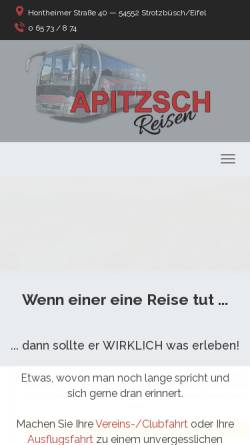 Vorschau der mobilen Webseite www.apitzsch-reisen.de, Busreisen Norbert Apitzsch