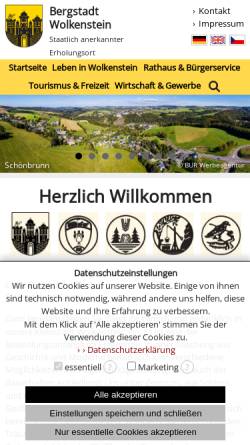 Vorschau der mobilen Webseite www.stadt-wolkenstein.de, Stadt Wolkenstein