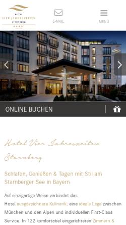 Vorschau der mobilen Webseite www.vier-jahreszeiten-starnberg.de, Hotel Vier Jahreszeiten Starnberg