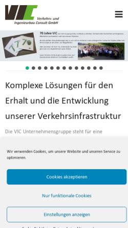Vorschau der mobilen Webseite www.vic-gmbh.de, Verkehrs- und Ingenieurbau Consult GmbH (VIC)
