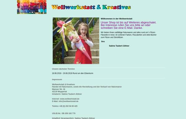 Vorschau von www.wollwerkstatt.de, Wollwerkstatt, Sabine Taubert-Jüttner