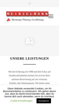 Vorschau der mobilen Webseite www.sanierung-heinzelmann.de, Heinzelmann Bausanierung, Inh. A. Ademi