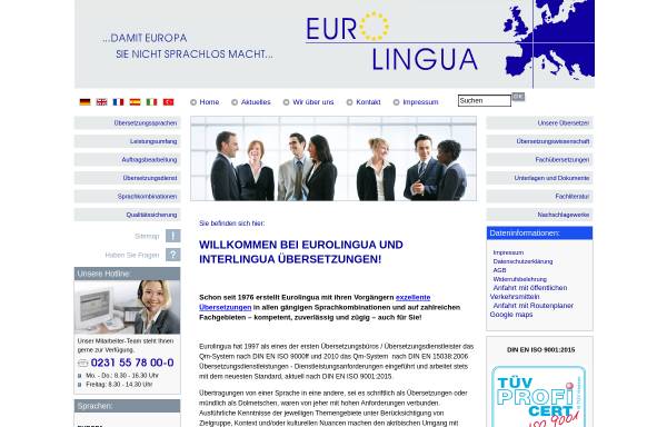 Vorschau von eurolingua.de, Eurolingua Übersetzungen GmbH & Co. KG