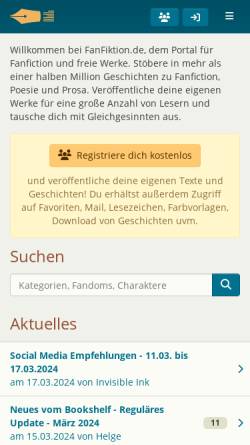 Vorschau der mobilen Webseite www.fanfiktion.de, FanFiktion.de