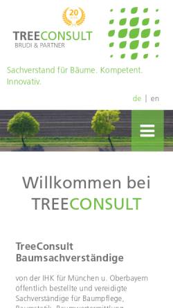 Vorschau der mobilen Webseite www.tree-consult.org, Brudi & Partner TreeConsult