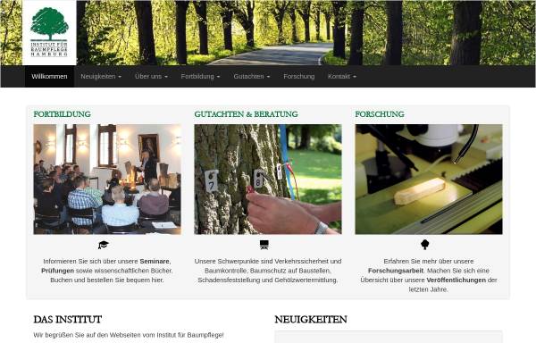Vorschau von www.institut-fuer-baumpflege.de, Dujesiefken, Dirk - Institut für Baumpflege