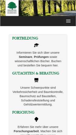 Vorschau der mobilen Webseite www.institut-fuer-baumpflege.de, Dujesiefken, Dirk - Institut für Baumpflege