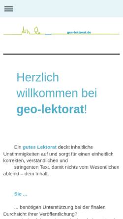 Vorschau der mobilen Webseite www.geo-lektorat.de, Geo-Lektorat Katrin Viviane Kurten