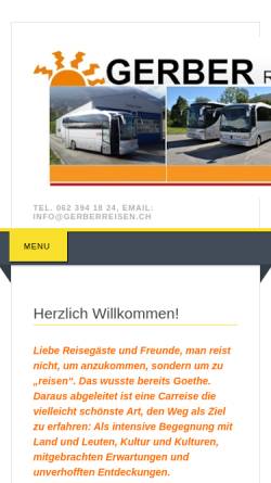 Vorschau der mobilen Webseite www.gerberreisen.ch, Gerber Reisen