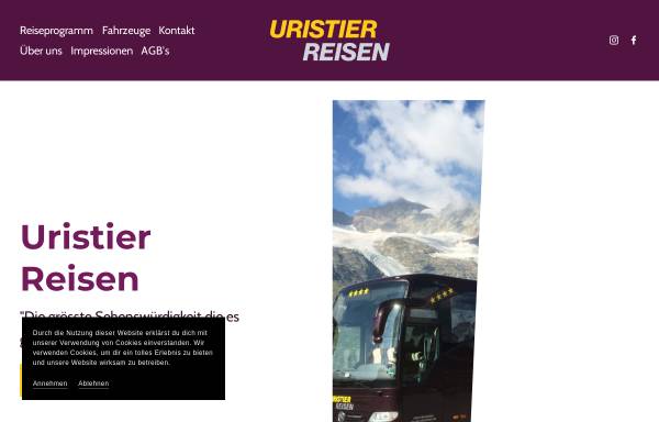 Vorschau von www.uristier-reisen.ch, Uristier Reisen