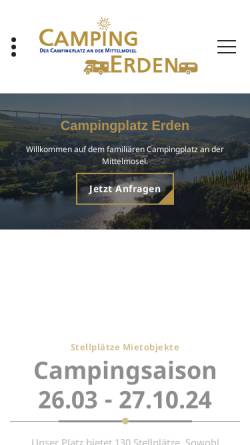 Vorschau der mobilen Webseite camping-erden.de, Campingplatz Erden