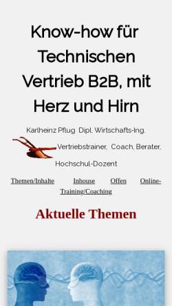 Vorschau der mobilen Webseite www.kh-pflug.de, BCT Pflug Business-Consulting & Training Karlheinz Pflug Dipl. Wirtschaftsing. FH