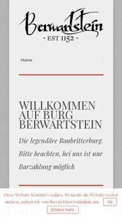 Vorschau der mobilen Webseite www.burgberwartstein.de, Burg Berwartstein