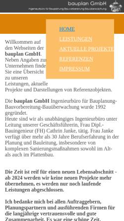 Vorschau der mobilen Webseite www.bauplan-berlin.de, Bauplan GmbH