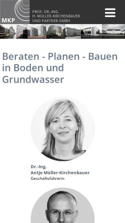 Vorschau der mobilen Webseite www.mkp-berlin.de, Prof. Dr.-Ing. H. Müller-Kirchenbauer und Partner GmbH