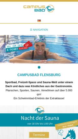 Vorschau der mobilen Webseite www.campusbad-fl.de, Campusbad Flensburg