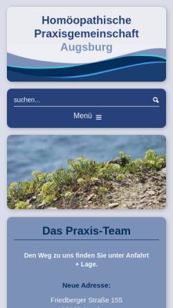 Vorschau der mobilen Webseite www.faust-praxis.de, Homöopathische Praxisgemeinschaft Augsburg