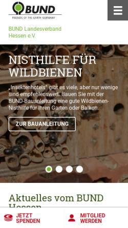 Vorschau der mobilen Webseite www.bund-hessen.de, BUND - Bund für Umwelt und Naturschutz Deutschland – Landesverband Hessen e.V.