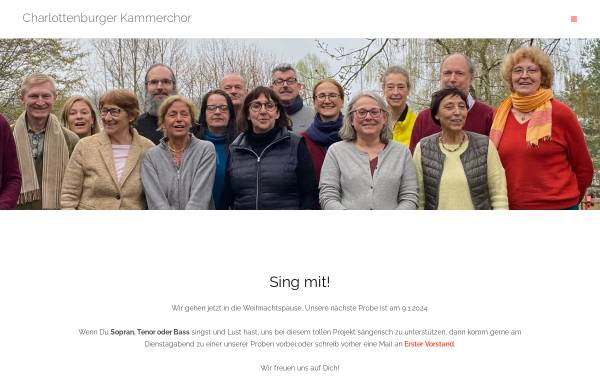 Vorschau von www.charlottenburger-kammerchor.de, Charlottenburger Kammerchor