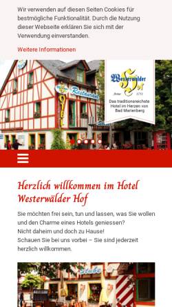Vorschau der mobilen Webseite www.hotel-westerwaelder-hof.de, Hotel Westerwälder Hof