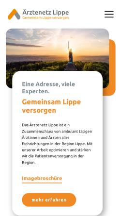 Vorschau der mobilen Webseite aerztenetz-lippe.de, Ärztenetz Lippe GmbH