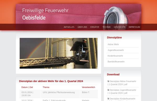 Vorschau von www.feuerwehr-oebisfelde.de, Freiwillige Feuerwehr Oebisfelde