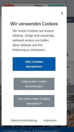 Vorschau der mobilen Webseite www.etz.de, etz Elektrotechnik + Automation