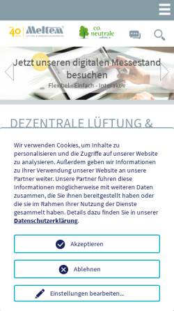 Vorschau der mobilen Webseite www.meltem.com, Meltem Wärmerückgewinnung GmbH & Co. KG