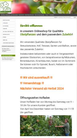 Vorschau der mobilen Webseite www.meinobst.com, MeinObst.com, Detlef Bäumer
