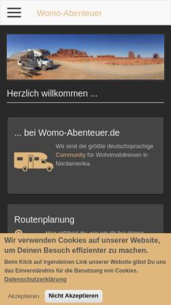 Vorschau der mobilen Webseite womo-abenteuer.de, Womo-Abenteuer