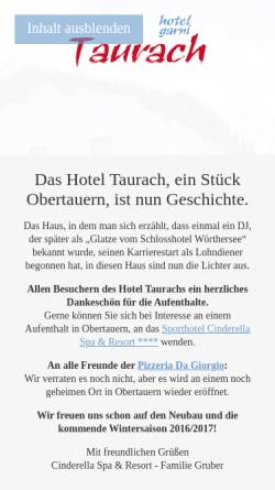 Vorschau der mobilen Webseite www.taurach-obertauern.at, Hotel Garni Taurach