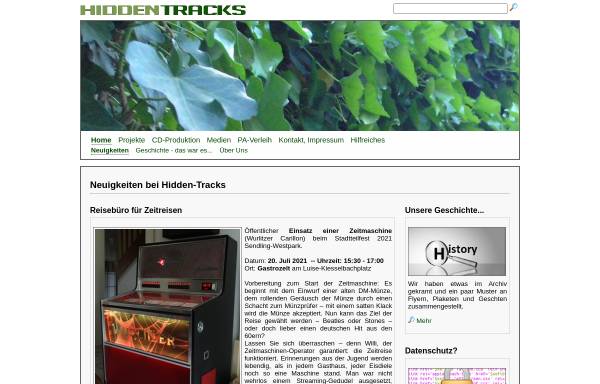 Vorschau von www.hidden-tracks.de, Hidden Tracks