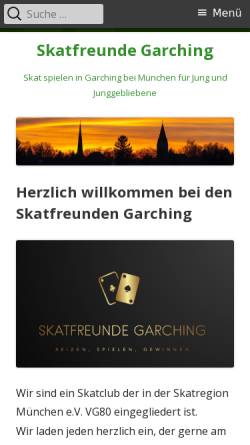 Vorschau der mobilen Webseite www.skatfreunde-garching.de, Skatfreunde Garching