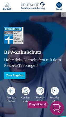 Vorschau der mobilen Webseite www.deutsche-familienversicherung.de, DFV Deutsche Familienversicherung AG