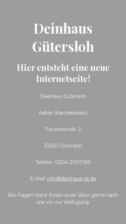 Vorschau der mobilen Webseite deinhaus-gt.de, Deinhaus