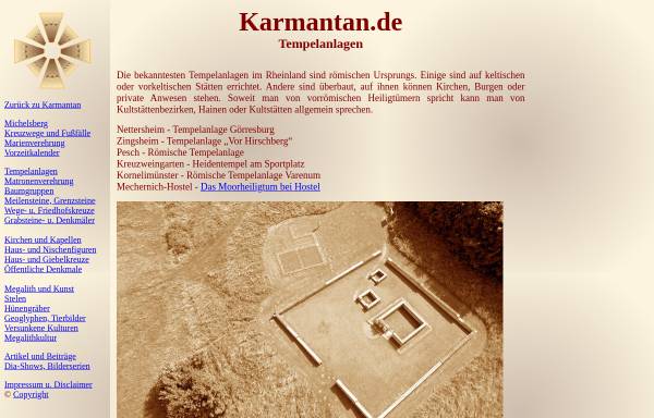 Vorschau von www.karmantan.de, Vorzeitliche und Rheinische Heiligtümer