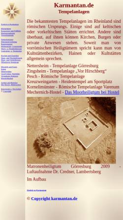 Vorschau der mobilen Webseite www.karmantan.de, Vorzeitliche und Rheinische Heiligtümer