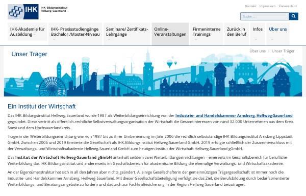 Vorschau von www.vwa-arnsberg.de, VWA Verwaltungs- und Wirtschaftsakademie Hellweg-Sauerland GmbH