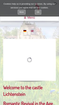 Vorschau der mobilen Webseite www.schloss-lichtenstein.de, Schloss Lichtenstein