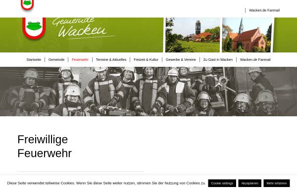 Vorschau von www.feuerwehr-wacken.org, Musikzug der Freiwilligen Feuerwehr Wacken