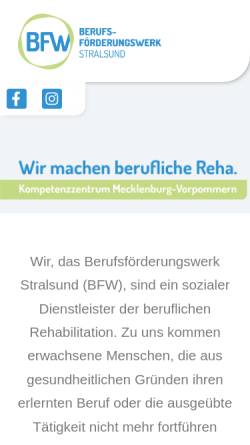 Vorschau der mobilen Webseite www.bfw-stralsund.de, Berufsförderungswerk Stralsund