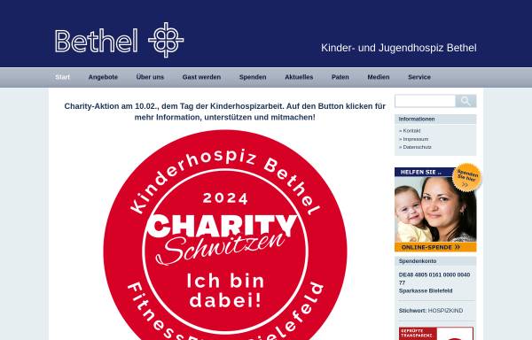 Vorschau von www.kinderhospiz-bethel.de, Kinderhospiz Bethel