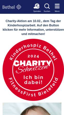 Vorschau der mobilen Webseite www.kinderhospiz-bethel.de, Kinderhospiz Bethel