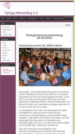 Vorschau der mobilen Webseite www.spvgg-altenerding.de, SpVgg Altenerding e.V.