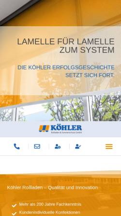 Vorschau der mobilen Webseite www.koehler-rolladenbau.de, Köhler Rolladenbau GmbH