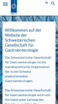 Vorschau der mobilen Webseite sggssg.ch, Schweizerische Gesellschaft für Gastroenterologie (SGGSSG)