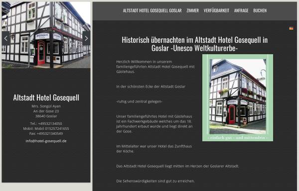 Vorschau von www.hotel-gosequell.de, Altstadt Hotel Gosequell