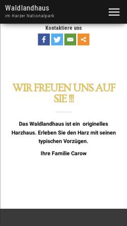 Vorschau der mobilen Webseite www.wald-landhaus.harz.de, Hotel Wald-Landhaus