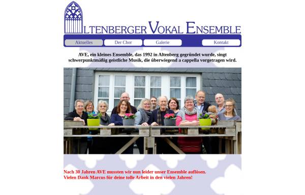 Vorschau von www.ave-chor.de, Altenberger Vokal Ensemble